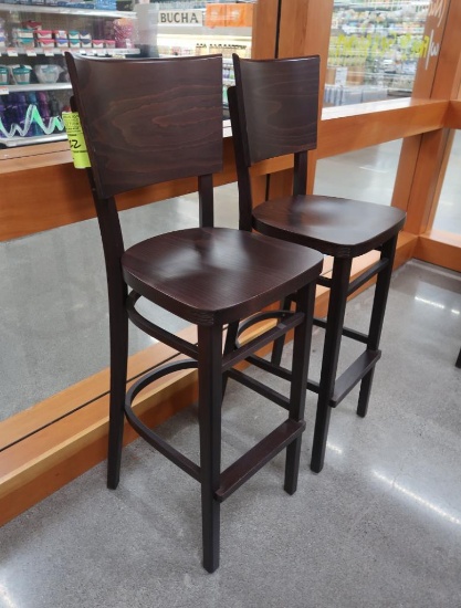 wooden chairs, bar height