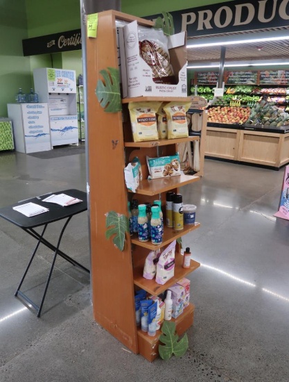 angled wooden merchandiser