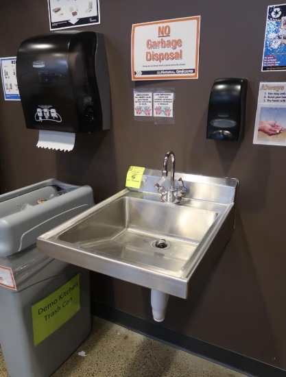 hand sink w/ soap & towell dispenser