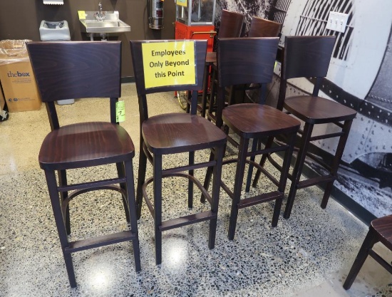 wooden chairs, bar height