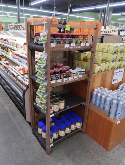 wooden merchandising rack