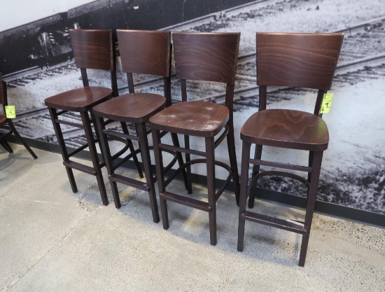 wooden chairs, bar height