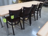 wooden chairs, table height