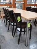 wooden chairs, table height