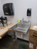 hand sink w/ soap & towell dispenser