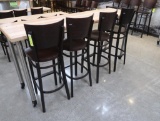 wooden chairs, bar height