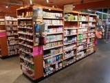 wooden merchandising island