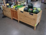 wooden produce merchandising displays