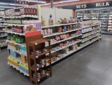 Lozier gondola shelving, 16' run + 2) 4' endcaps