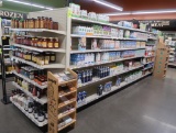 Lozier gondola shelving, 16' run + 2) 4' endcaps