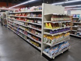 Lozier gondola shelving, 20' run + 2) 4' endcaps