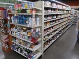 Lozier gondola shelving, 24' run + 2) 4' endcaps