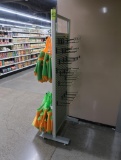 aluminum slatwall merchandising rack, 2-sided