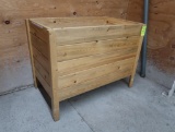 wooden produce merchandising display