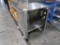 stainless demo cart w/ fold-up shelf