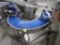 semi-circular motorized conveyor, stainless body w/ plastic conveyor