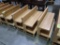 low wooden case-front merchandising shelves