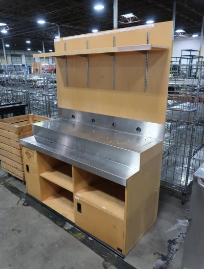 merchandising cabinet w/ stainless top