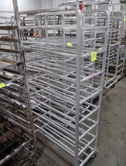 aluminum tub/tray rack, on casters