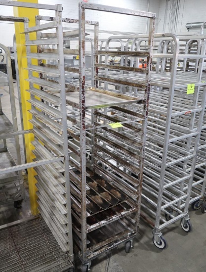 aluminum sheet pan rack, on casters