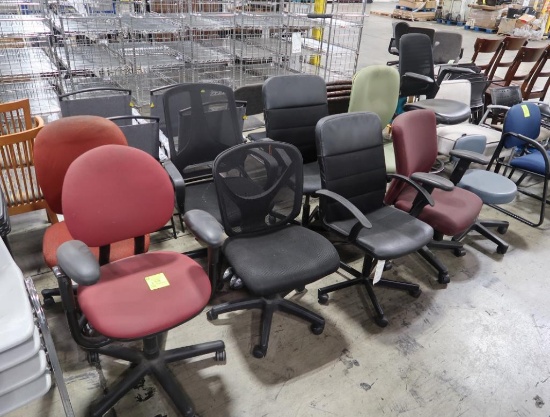 assorted office desk chairs