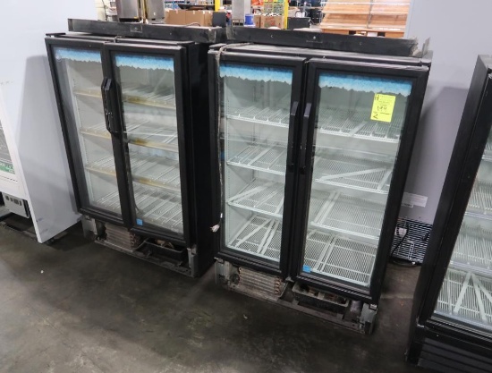 True 2) glass door refrigerated merchandisers