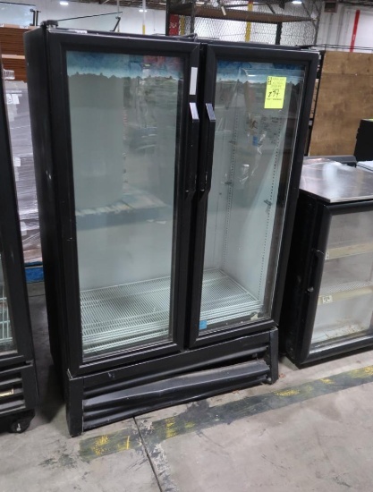 True 2) glass door refrigerated merchandiser