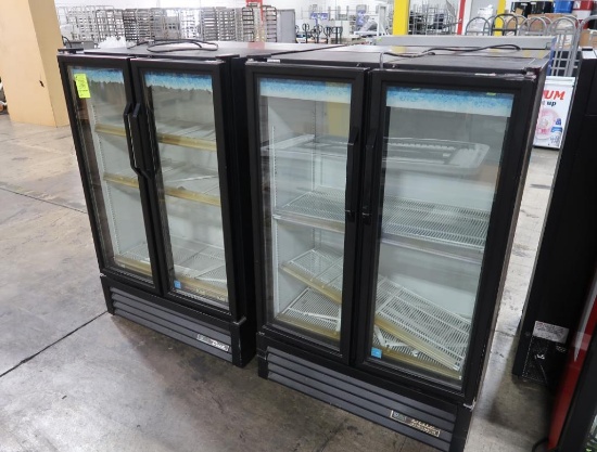 True 2) glass door refrigerated merchandisers