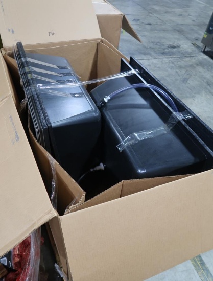 box of 4) plastic & 4) stainless 36" x 36" inserts, new