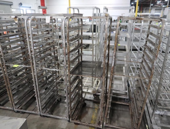aluminum oven racks, on casters