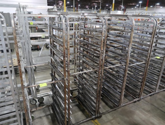 aluminum oven racks, on casters