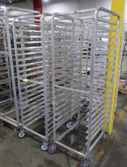 aluminum sheet pan racks, on casters