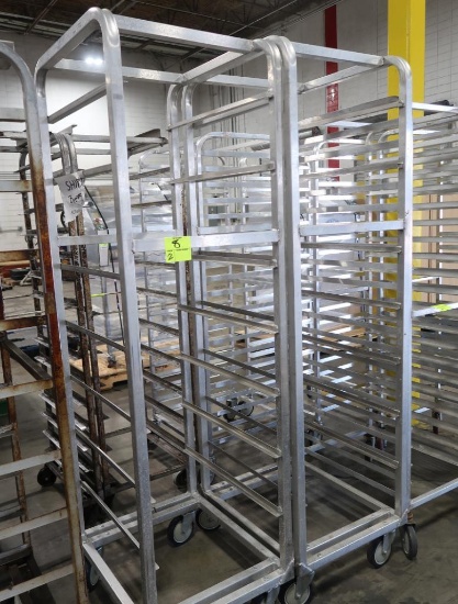 aluminum sheet pan racks, on casters