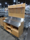 merchandising cabinet w/ stainless top