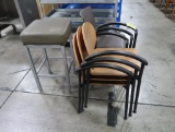 4) chairs 7 1) stool
