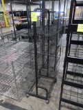 merchandising rack w/ hanging shelves