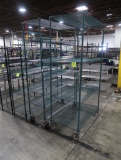 wire shelving units, epoxy coated, w/ casters