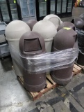 pallet of torpedo trash cans