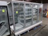 Hussmann freezer doors, 4 door case, w/ ele defrost, no ends