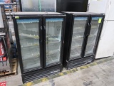 True 2) glass door refrigerated merchandisers