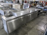 stainless work station w/ hand sink, equipment stand, & cabinets
