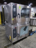 BKI double stack convection ovens, bottom oven has broken glass