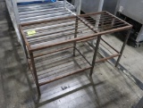 steel table w/ steel rod top & undershelf