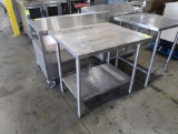 stainless table w/ backsplash