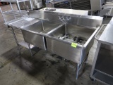 2-compartment sink w/ L drainboard & pre-wash sprayer