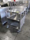 stainless cart w/ shelves, on casters