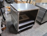 stainless demo cart w/ pull-out cutting board