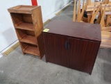 wooden cabinet & bookshelf