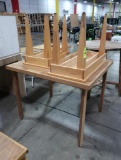 wooden tables
