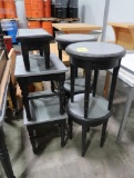 wooden tables w/ galvanized tops